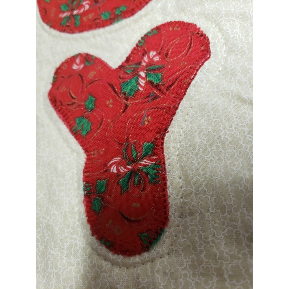 Quilted Joy Wall Hanging Handmade Christmas made 2009 12x23 - Picture 2 of 6
